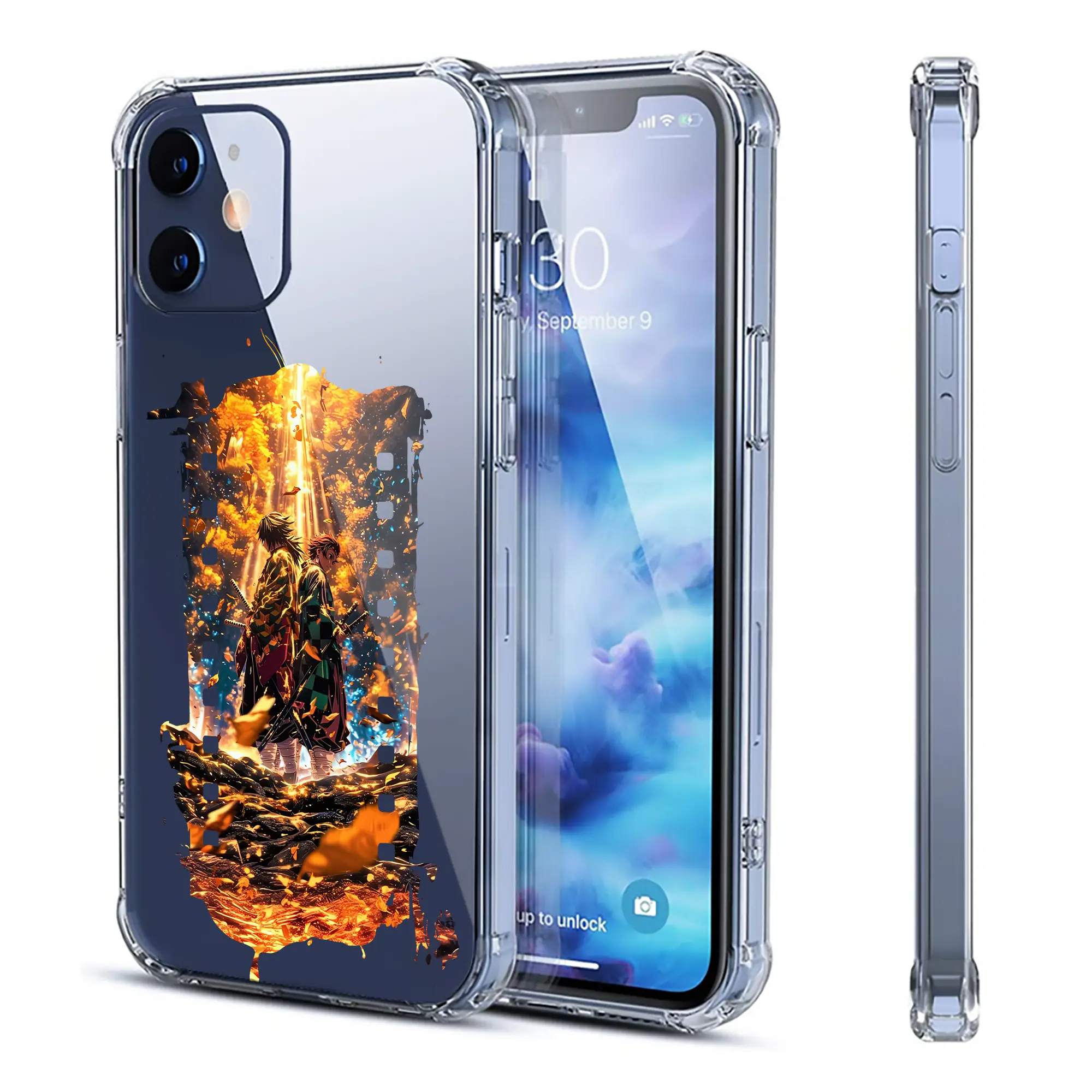 鬼滅の刃 グッズ,竈門 炭治郎 - IPhone 12シリーズ対応 ・ 透明スマホケース ・ クリアソフトケース ・ TPU素材 ・ 耐衝撃 ・ 高密着 ・ 防汚 防指紋 ・ 簡単着脱